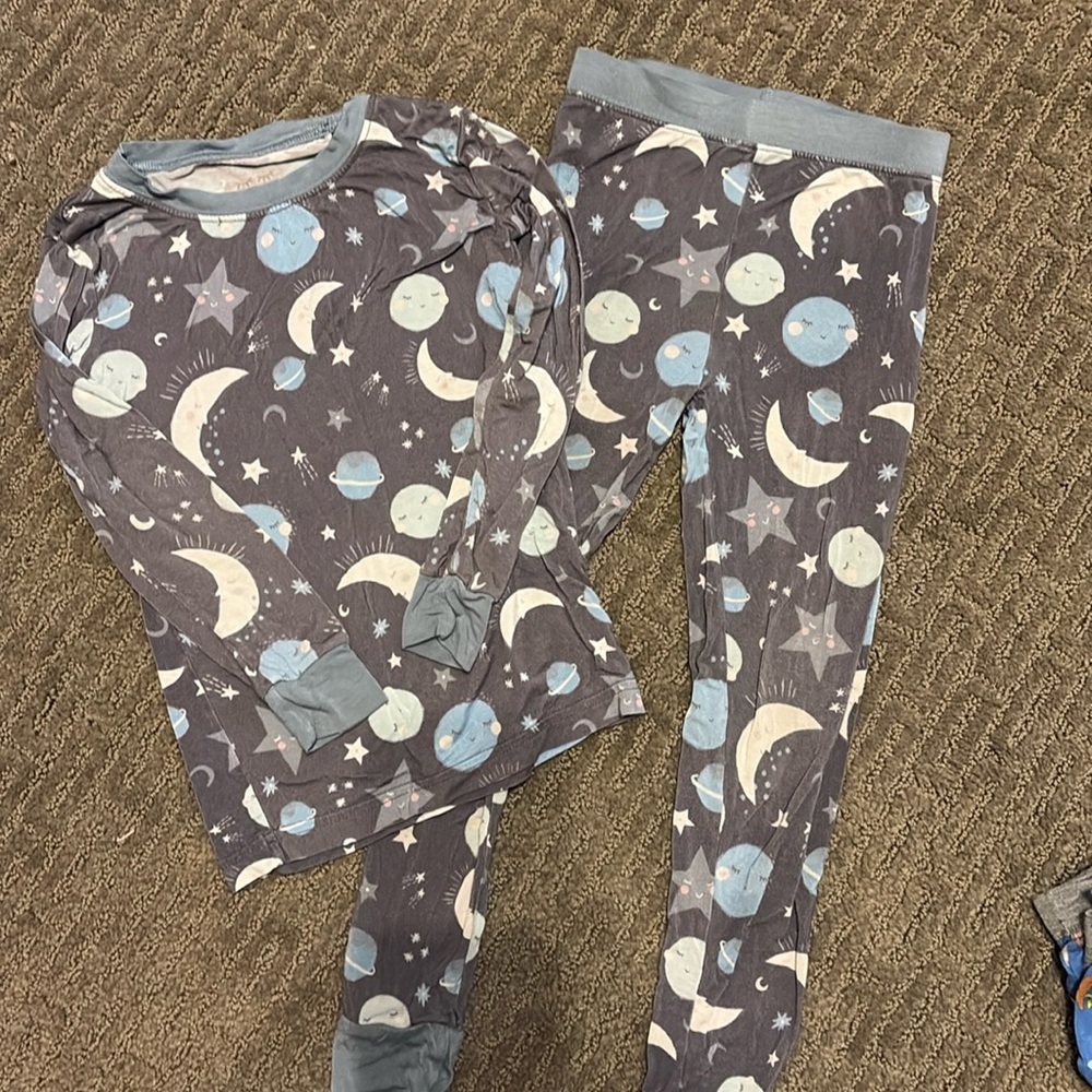 Little Sleepies blue to the moon and back print  pajamas